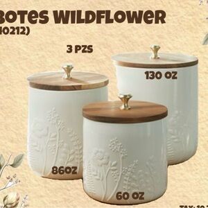 Princess House White and Brown Canister Set